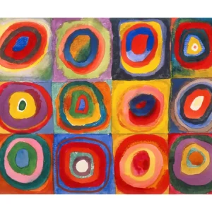 Dernier Modèle Kunstdruk Wassily Kandinsky - Farbstudie Quadrate 80x60cm