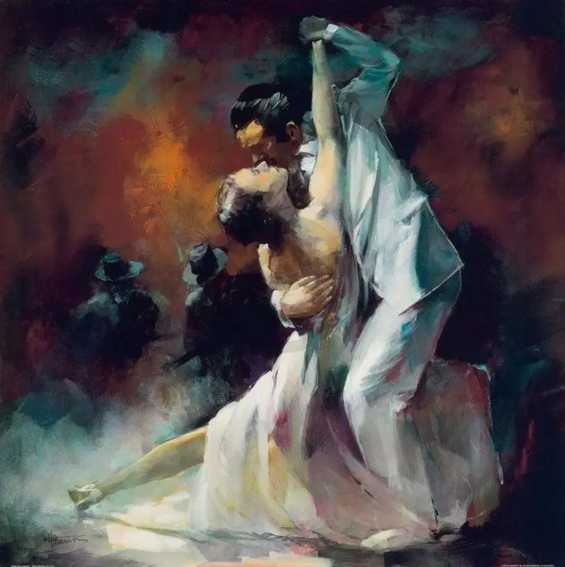 Expédition Rapide Kunstdruk Willem Haenraets - Tango Argentino I 70x70cm