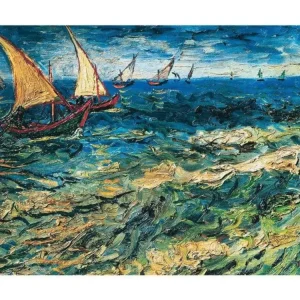 Soldes Kunstdruk Vincent Van Gogh - Seascape at Saintes-Maries 80x60cm