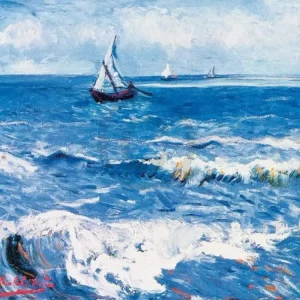 Réduction Kunstdruk Vincent Van Gogh - Paesaggio marino 80x60cm