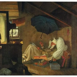 Expédition Rapide Kunstdruk Carl Spitzweg - Der arme Poet 60x48cm