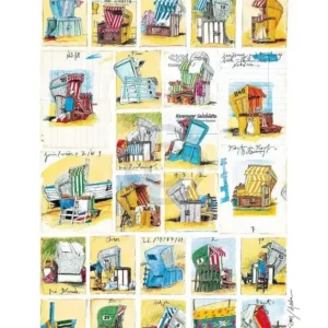 Prix Réduit Kunstdruk Sabine Gerke - Der Strandkorb 50x70cm