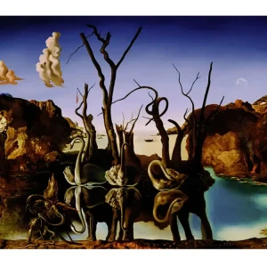 Soldes Kunstdruk Salvador Dali - Reflections of Elephants 80x60cm