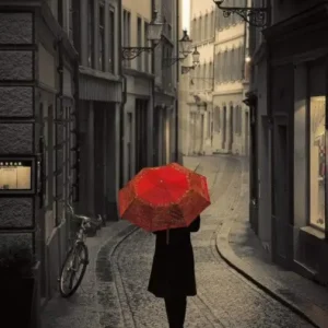 Commander Maintenant Kunstdruk Stefano Corso - Red Rain 61x96cm