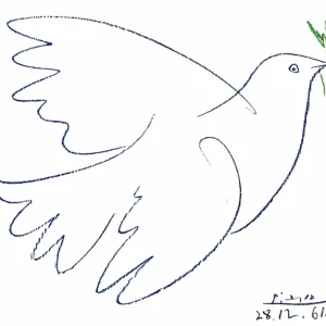 Achetez Aujourd’hui Kunstdruk Pablo Picasso - Colombe Bleue 80x60cm