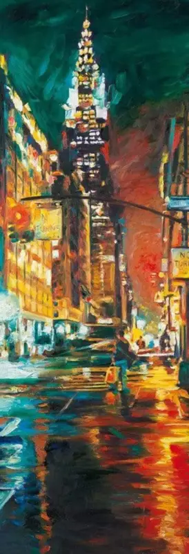 Expédition Rapide Kunstdruk Jürgen Schmiedekampf - and the red-light was in my mind 34x99cm