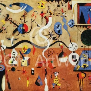 Achat Immédiat Kunstdruk Joan Miro - Il carnevale d'Arlecchino 80x60cm