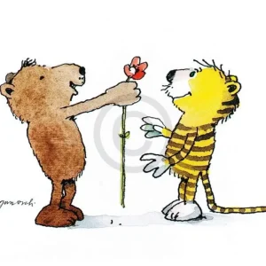 Commande En Gros Kunstdruk Janosch - Blumengruß 58x48cm