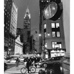 Promotion Saisonnière Kunstdruk Henri Silberman - Chrysler Clock 60x80cm