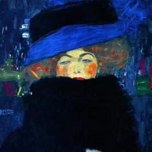 Expédition Rapide Kunstdruk Gustav Klimt - Lady with Hat 50x70cm