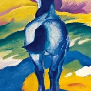 Solde Kunstdruk Franz Marc - Blaues Pferd II 21x29.7cm