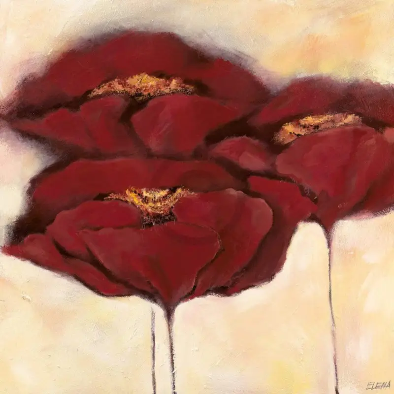Bon Plan Kunstdruk Elena Filatov - Mohn in Milch I 70x70cm