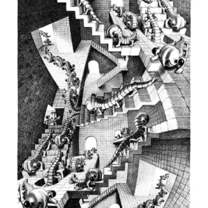 Dernier Modèle Kunstdruk M. C. Escher - Treppenhaus 45x79cm
