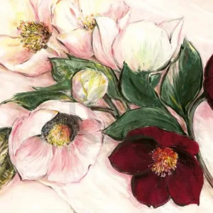 Soldes Kunstdruk Elisabeth Krobs - Elegant Anemones 100x70cm