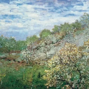 Remise Kunstdruk Claude Monet - Bäume in Blüte 80x60cm