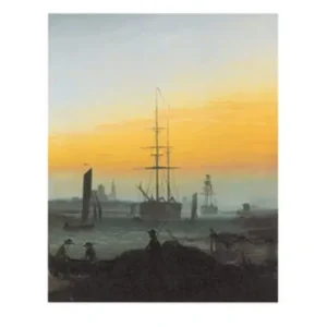 Haute Qualité Kunstdruk Caspar David Friedrich - Der Greifswalder Hafen 70x90cm