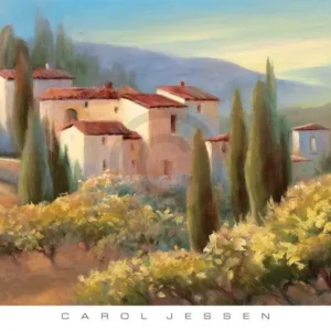 Retour Gratuit Kunstdruk Carol Jessen - Blue Shadow in Tuscany II 91x66cm