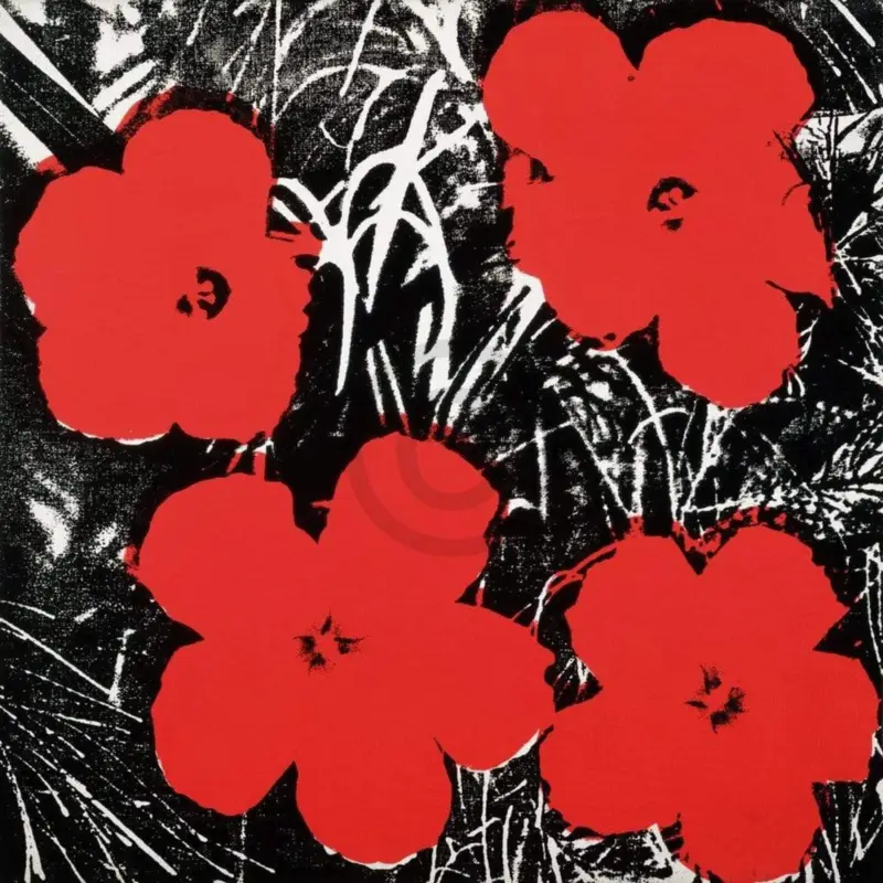 Commander Vite Kunstdruk Andy Warhol - Flowers Red 1964 91x91cm