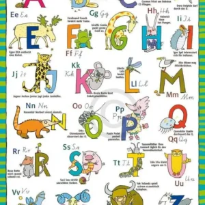 Certifié Gabriele Altevers - ABC der tollen Tiere Kunstdruk 48x68cm