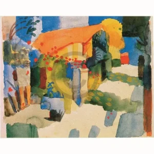 Super Prix Kunstdruk August Macke - Haus im Garten 71x56cm